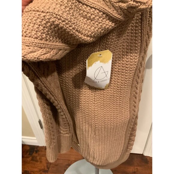 Michael Kors Light Brown Cable Knit Sweater W/ Cold Open Shoulders, Size Medium - Picture 6 of 8